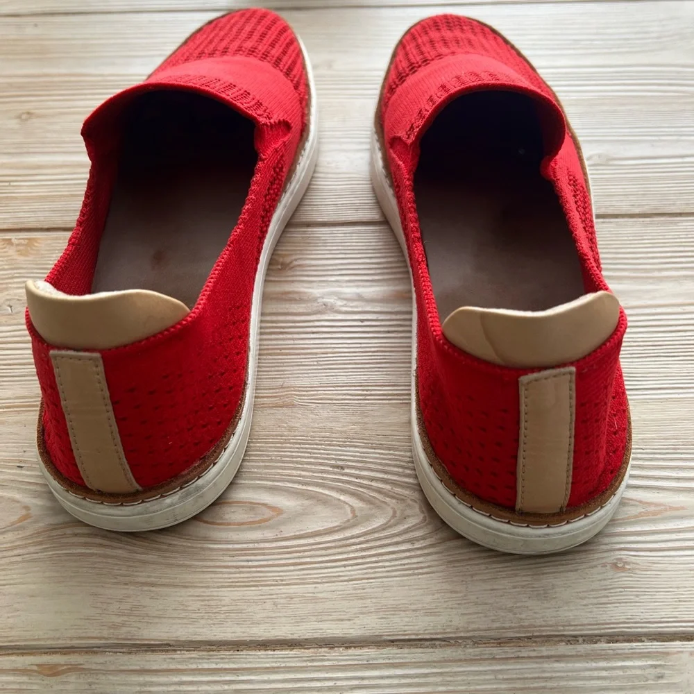 UGG Red Knit Slip-On Sneakers | Size 9.5| Casual Comfort Flats
